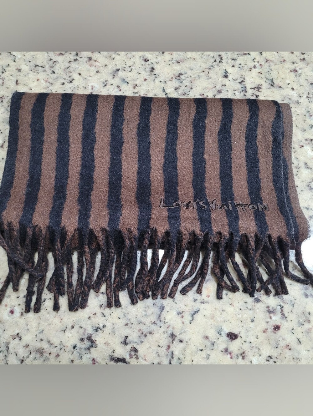 Louis Vuitton Cashmere And Wool Scarf Black And Brown